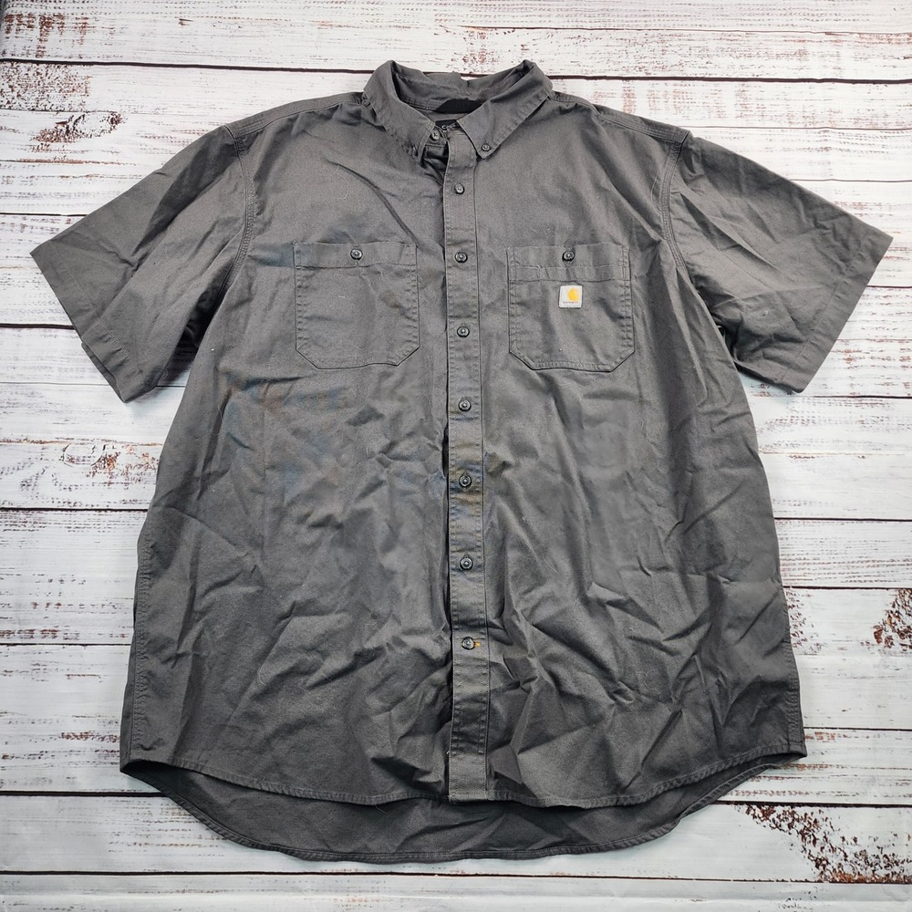 Carhartt Windham Short Sleeve Work Shirt Men's 3XL Tall Gravel Rugged Flex